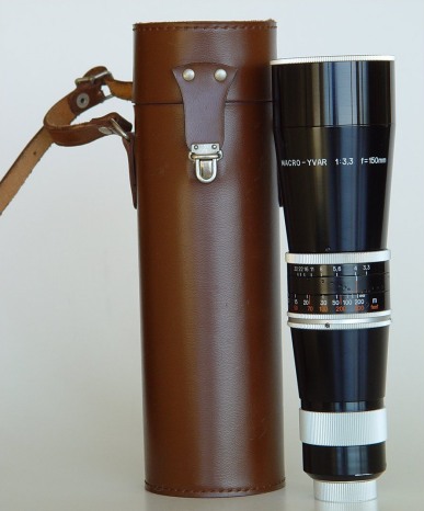 150mm Yvar lens with leather carry case