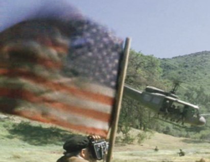 A Bolex camera recording the war in vietnam in the film When we were Soldiers